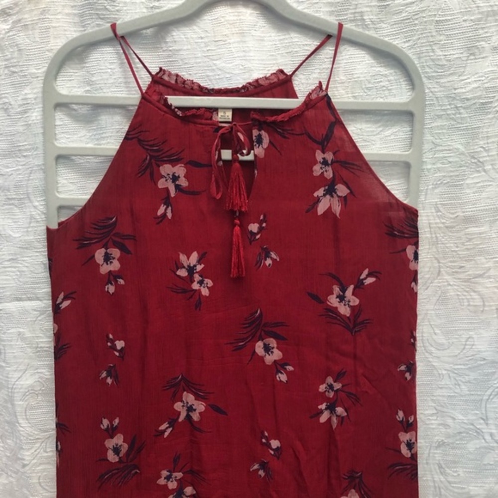 Lucky Brand Hi/Lo Crinkle Crepe Floral Maxi